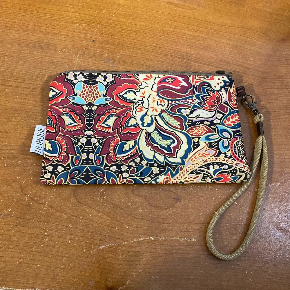 Paisley Abstract Little Zip Up Wristlet Bag